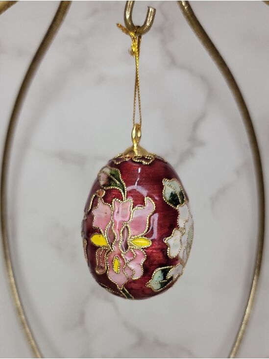 vintage Other - Vintage Floral Cloisonné Egg Ornament